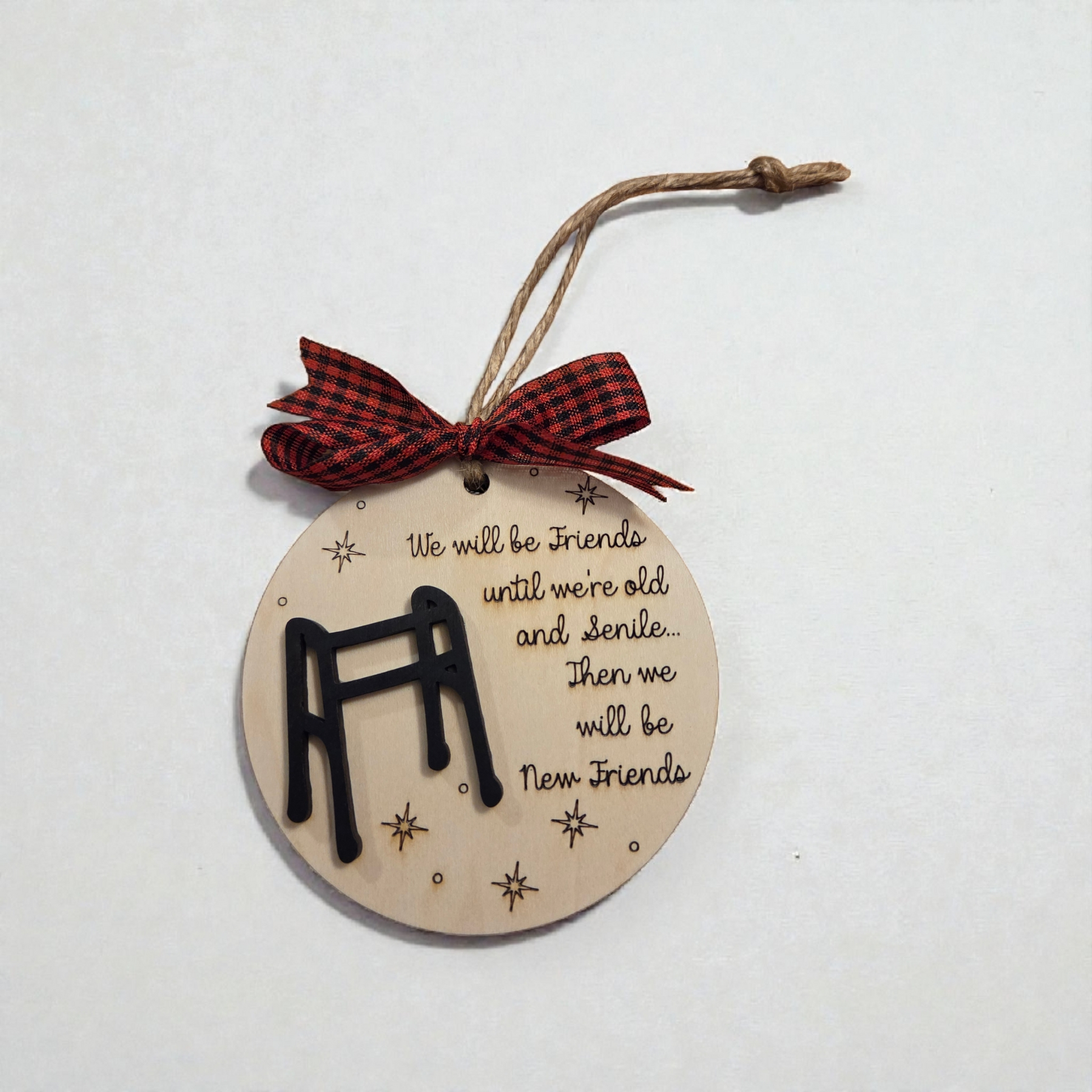 funny best friend christmas ornament old and senile quote