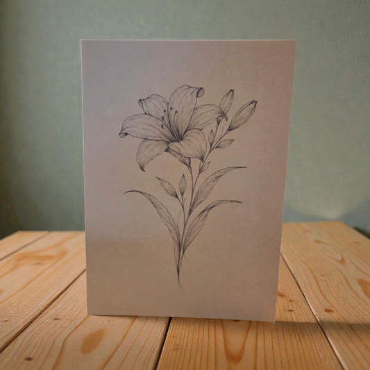 paint your own watercolor greeting card lily floral 5x7