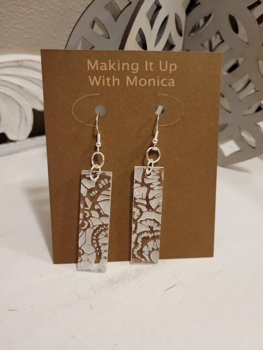 Lace Pattern Engraved Acrylic Earrings