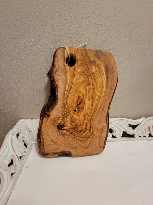 Olive Wood Raw Edge Board - Custom Engraved