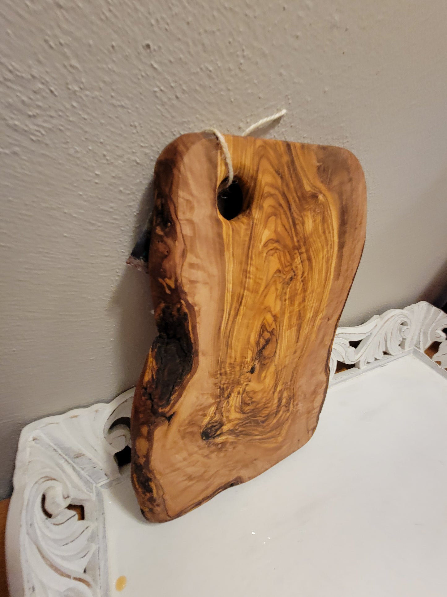 Olive Wood Raw Edge Board - Custom Engraved