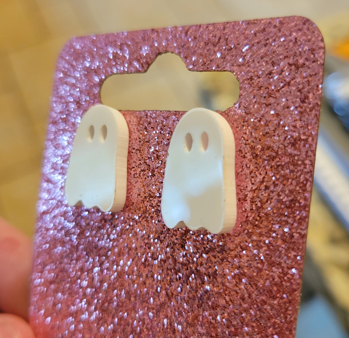 White Ghost Acrylic Earrings