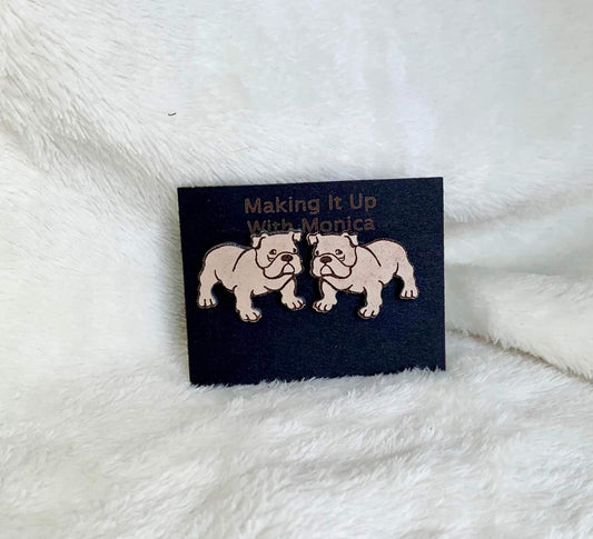 English Bulldog Stud Earrings